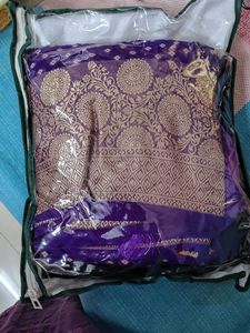 Purple Chiffon Banarasi Saree