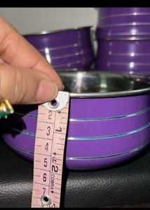 Purple serving Stainless Steel Bowls(Set)