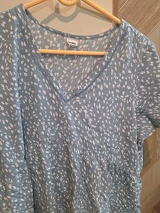 Dotted Skyblue Free Size Tshirt