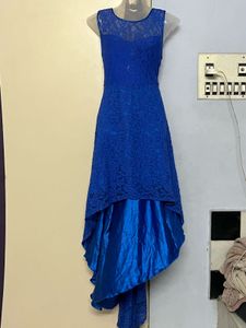 Pintrest Blue Lace Hi-Lo Dress