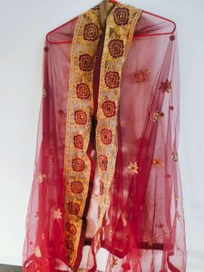 cotton silk with net Suit.
