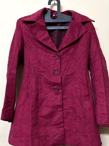 Burgundy buttoned coat