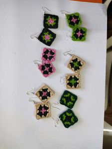 Crochet Earrings Set Of 3