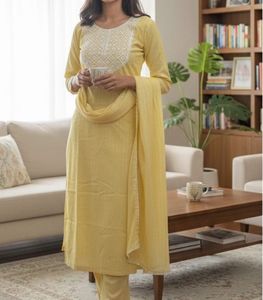 Yellow Embroidered Salwar Kameez Suit