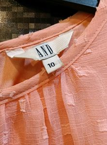 Peach Fit And Flare Dress