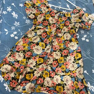 Floral A-line Button-Down Summer Dress