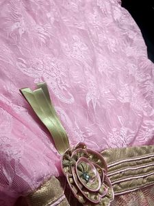 A beautiful pink long frock for festival
