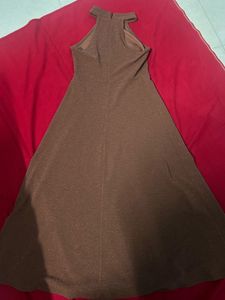 Shimmery Elegant Brown Party Dress