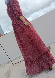 Medium Size, Long Maxi Dress, Stretchable Waist