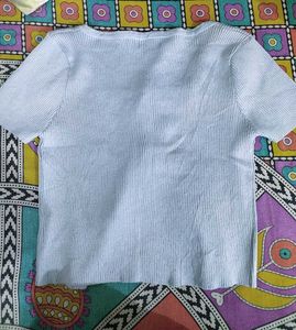 Ribbed Tie-Front Crop Top