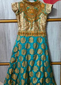 Beautiful Ethnic Pattu Long Frock