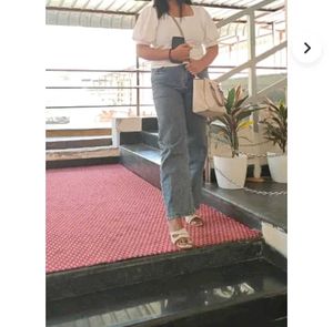 Square Neck Casual White Top