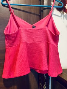 Forever 21 Fuschia Peplum Crop Top