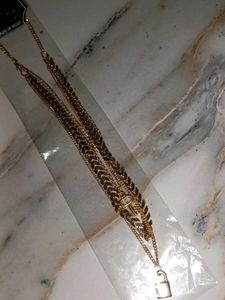 Layered Key &amp; Lock Necklace and bracelet