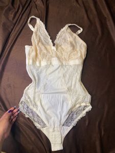 Beige Fitted Bodysuit