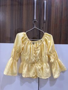 Yellow Bell Sleeve Top