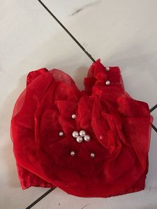 Girls Red &amp; White Party Dress