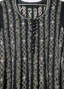Chickenkari Anarkali Black Kurta (Full Sleev)