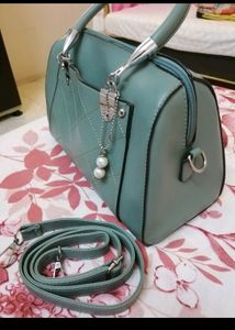 Teal Quilted Satchel