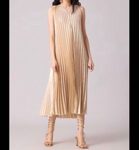 Champagne Pleated Dress