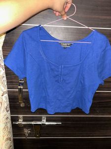 Blue crop top
