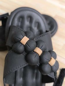 Black Flower Sandals - Size Toddler