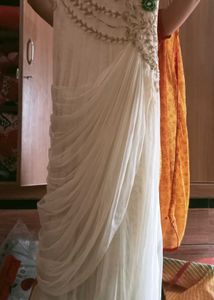 Elegant Ivory Embellished Gown With Beautiful Work