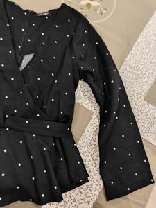 Polka Dot wrap top worn only twice