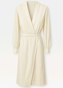 Elegant Cream Wrap Dress
