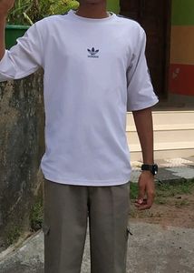 Adidas White Logo Tee