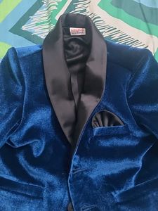 Baby Hug Party Wear Boys Blue Velvet Blazer