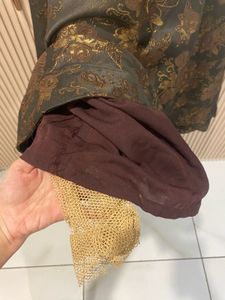 Women’s Ethnic Brown Gown With Patchwork On Front