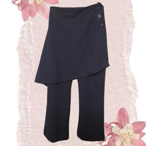 Zara Asymmetric wrap skirt over pants 🤌