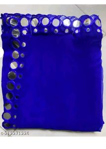 Elegant Blue Mirror Work Saree