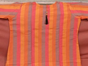Brand New Striped Orange Women's Kurta