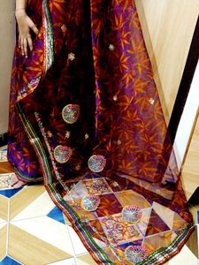 Deep Purple-wine Complete Piku Faul Net Saree...