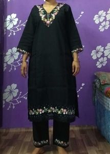 Embroidered Black Suit