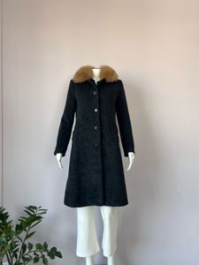 Dark Grey Fur Collar Coat