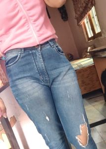 Ripped Knee Denim Jeans