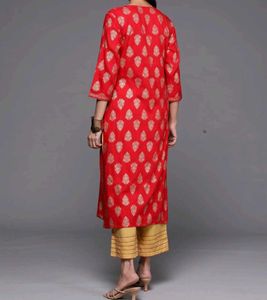 Printed Red Kurta