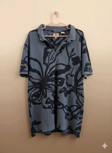 Levi's Blue Floral Polo T-Shirt