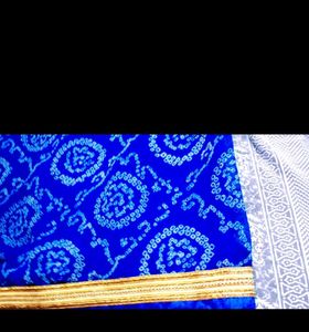 Blue Bandhani Saree
