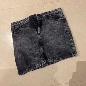 Acid Wash Denim Mini Skirt