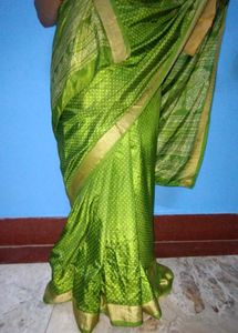 Green Silk Blend Saree