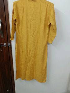 Yellow Kurta With Hot Air Balloon Design