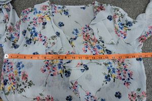 Stripy Floral Ruffle Blouse