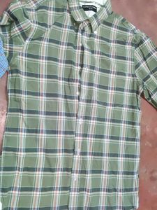 Olive Green Plaid Button-Down