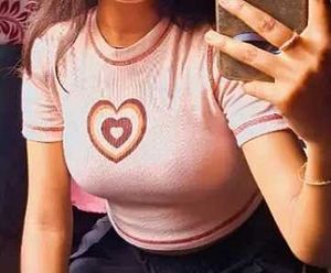 Pinteresty Brown Heart Baby Ribbed Top