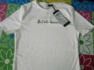 White Graphic Print Tee