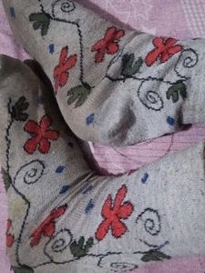 Cute Floral Print Socks(Used)
